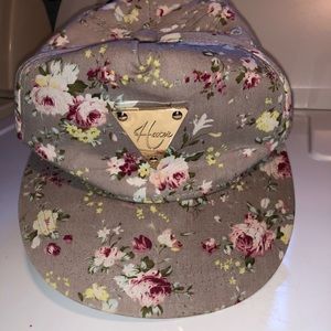 Cute gray and floral hat